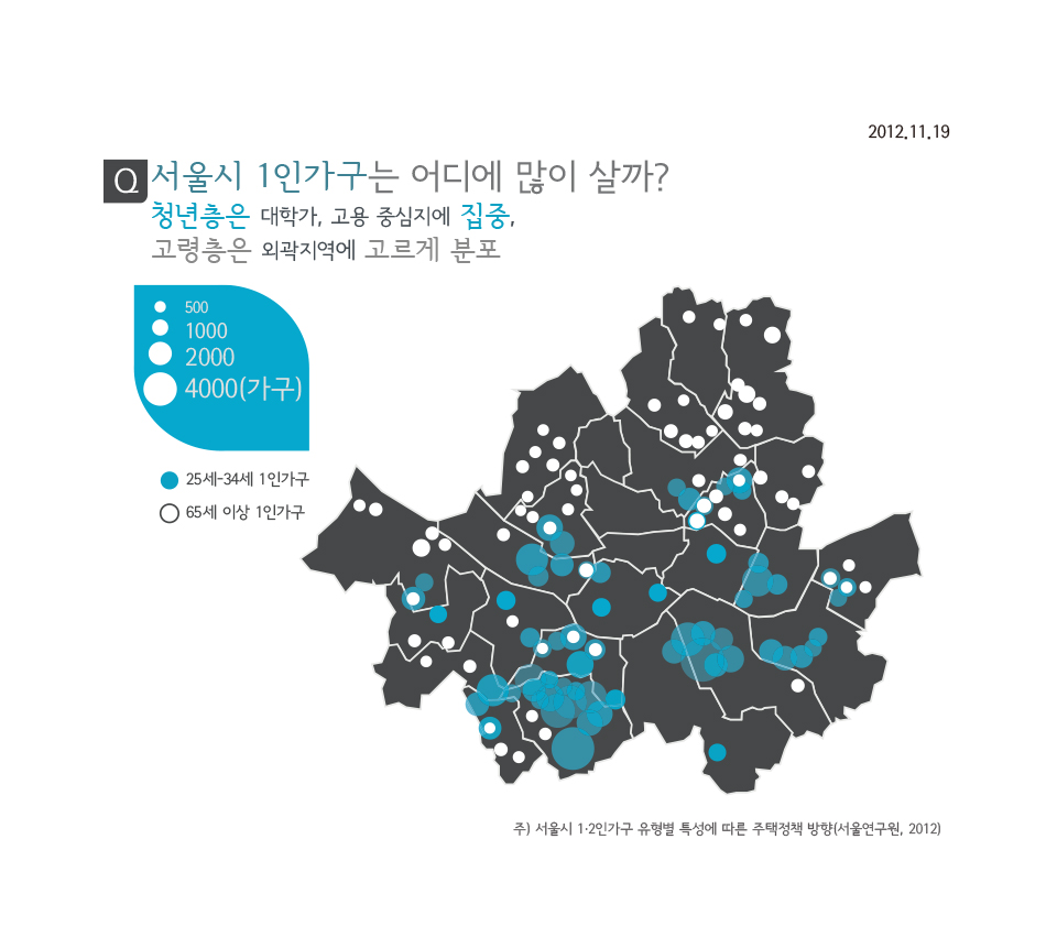 서울시 1인가구는 어디에 많이 살까?